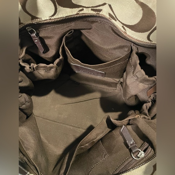 Coach Brown Signature Tote Bag And Makeup Bag - Picture 9 of 15